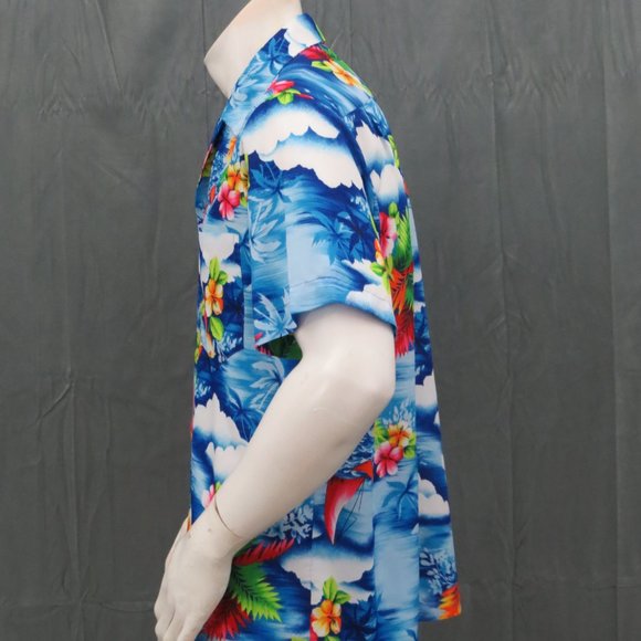 Vintage Hawaiian Shirt - Cloud and Sailboat floral Graphic - Men's XL - Picture 6 of 10